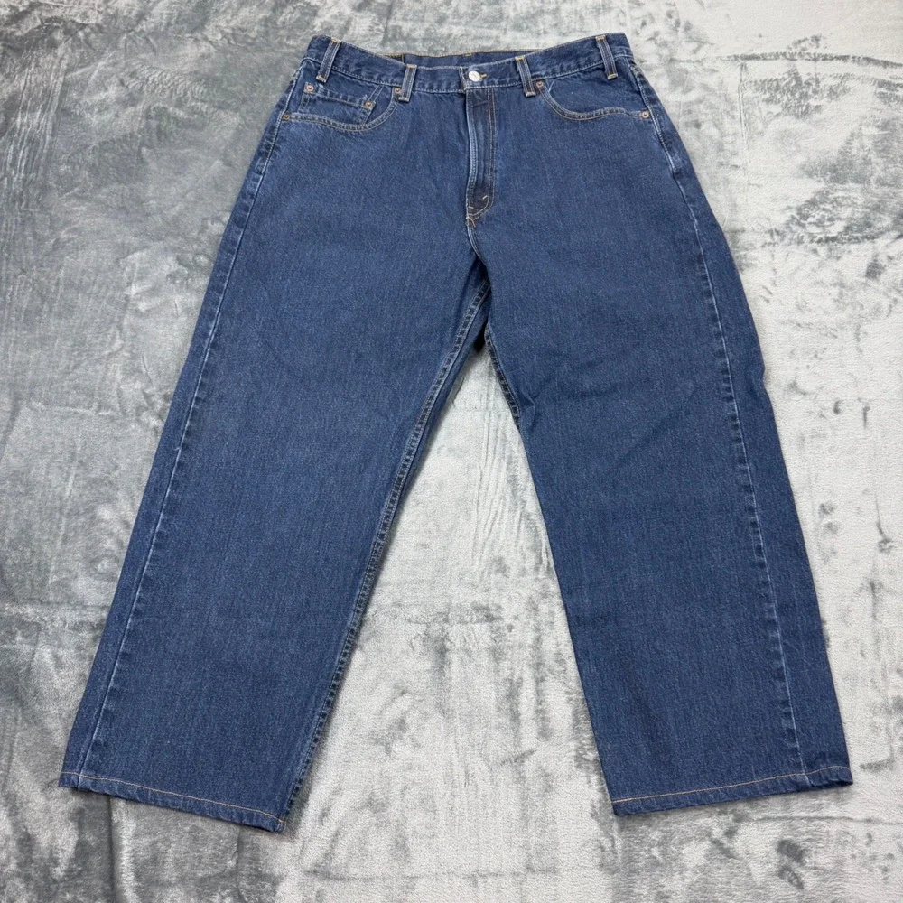 VTG Baggy 2000 Levis 569 Loose‎ Straight Fit Jeans Made in USA Mens 36x32 Blue